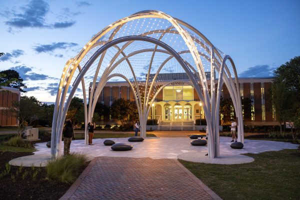 Constellation Garden memorial at sunset.